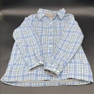 LL Bean Fleece Flannel Blue Women’s Medium Button Down Shirt Medium